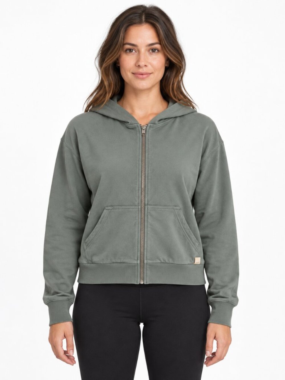 Vuori XS Sage Green Full Zip Hooded Performance Jacket VW2064